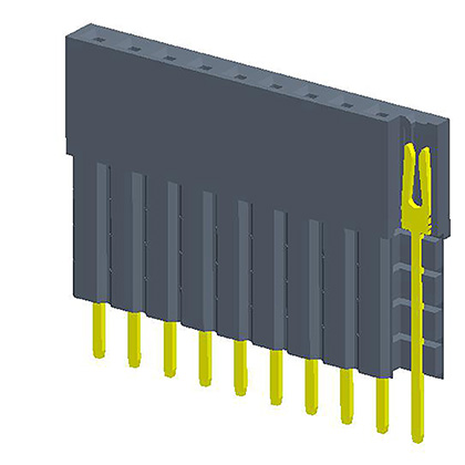 2.54mmFemale Header  single Row  180° Y-type with plastic